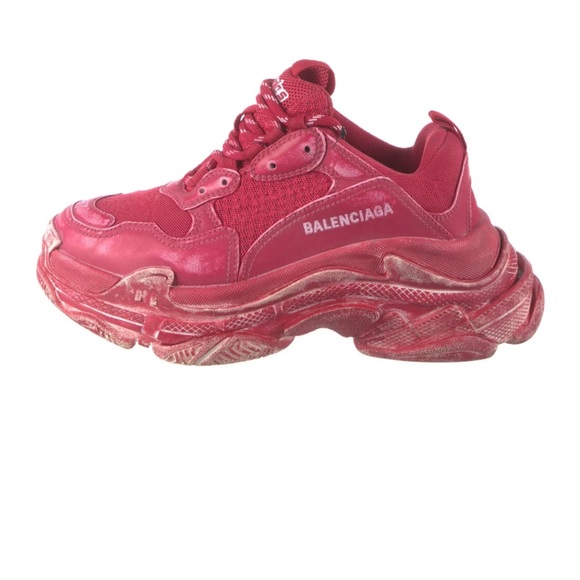 Balenciaga Shoes - BALENCIAGA TRIPLE S LEATHER TRAINERS
Dark Red